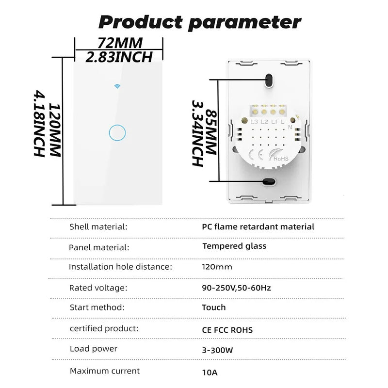 Interruptor Inteligente WiFi Smart - Axus Tuya